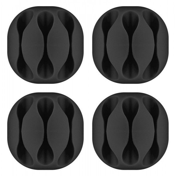 GOOBAY οργανωτές καλωδίων σιλικόνης 70398, 3 θέσεων, Φ5.4mm, μαύρο, 4τμχ - Τακτοποίηση Καλωδίων