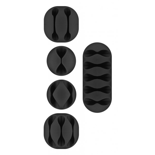 GOOBAY οργανωτές καλωδίων σιλικόνης 70683, Φ5.4-7.8mm, μαύρο, 5τμχ - Τακτοποίηση Καλωδίων