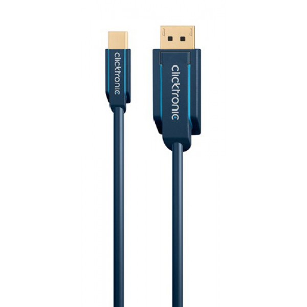 CLICKTRONIC καλώδιο DisplayPort σε DisplayPort Mini 70738, 2m, HD, μπλε - Εικόνα