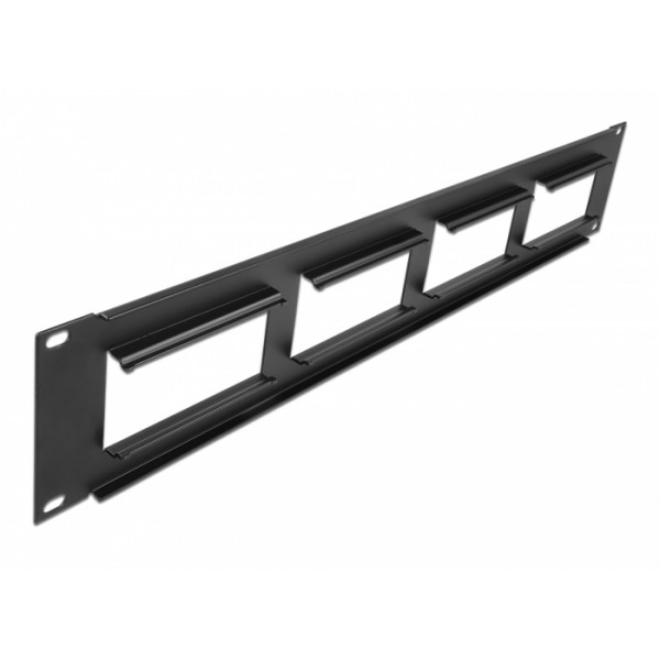 DELOCK patch panel Easy 45 81378, 19", 2U, 90.5x45.2mm x4, μαύρο