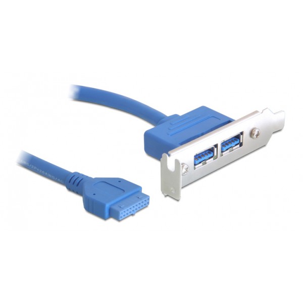 DELOCK κάρτα επέκτασης USB 19 pin σε 2x USB 3.0 82976, low profile - Κάρτες Επέκτασης PCI κ.α
