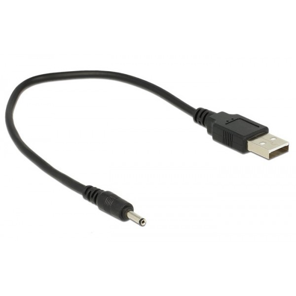 DELOCK καλώδιο USB σε DC 3.0 x 1.1mm 83793, 27cm, μαύρο - USB