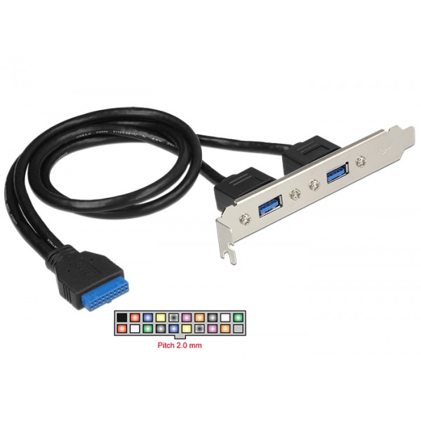DELOCK Cable USB 3.0 2x Type-A female σε 19pin header female - Σύγκριση Προϊόντων