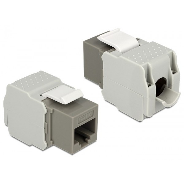 DELOCK Keystone Module RJ45 female, Cat.6 UTP, γκρι