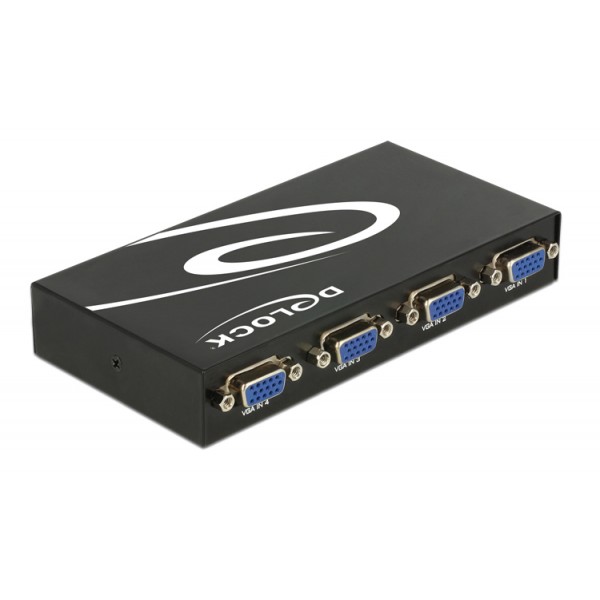 DELOCK VGA switch 87635, 4 ports, bidirectional, Full HD, μαύρο - KVM - Splitter - Switch