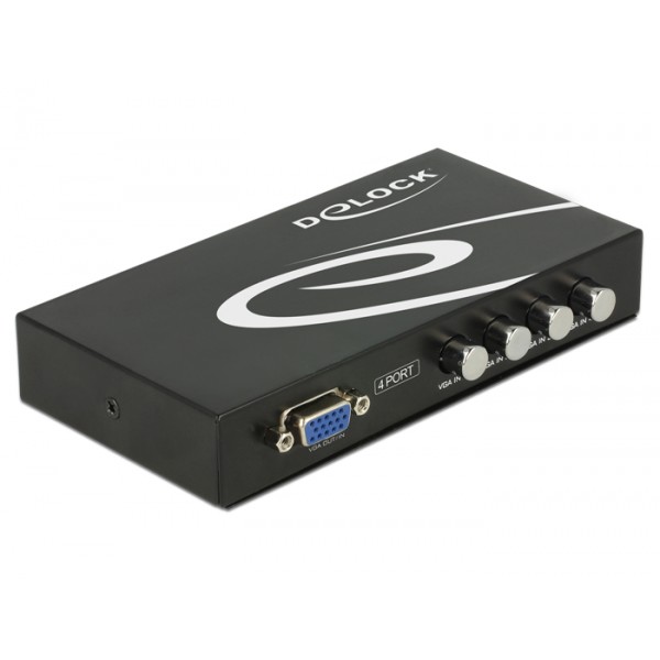 DELOCK VGA switch 87635, 4 ports, bidirectional, Full HD, μαύρο - KVM - Splitter - Switch