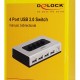 DELOCK switch USB Type B σε 4x USB 87762, bidirectional, ασημί