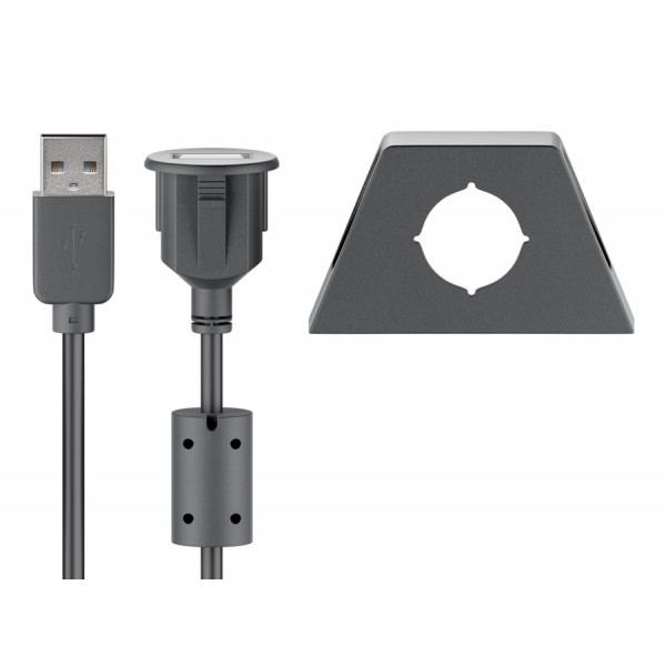 GOOBAY καλώδιο USB 2.0 σε USB (F) 93351, με bracket, copper, 2m, μαύρο - GOOBAY