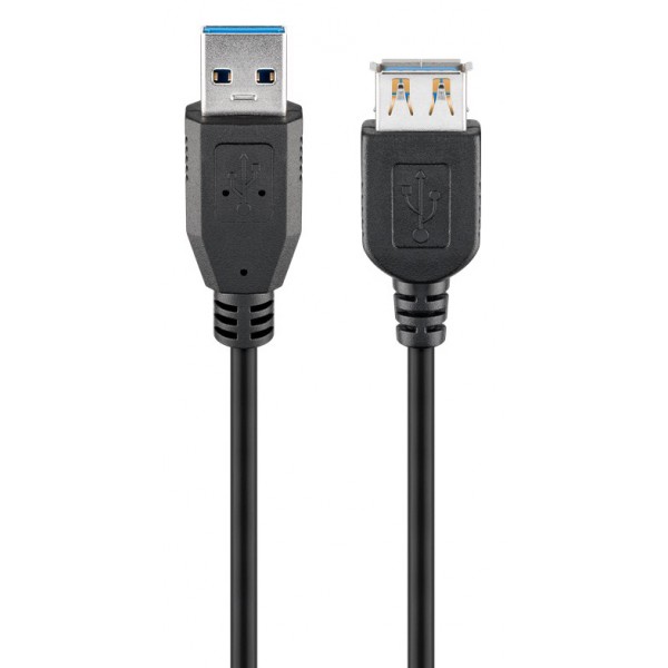 GOOBAY καλώδιο USB 3.0 σε USB (F) 93999, copper, 3m, μαύρο - USB