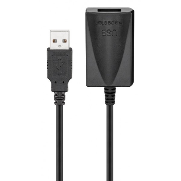 GOOBAY καλώδιο προέκτασης USB 95439, active, 480Mbps, 5m, μαύρο - USB