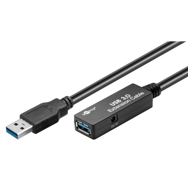 GOOBAY καλώδιο προέκτασης USB 3.0 95727, active, 5Gbps, 5m, μαύρο - USB