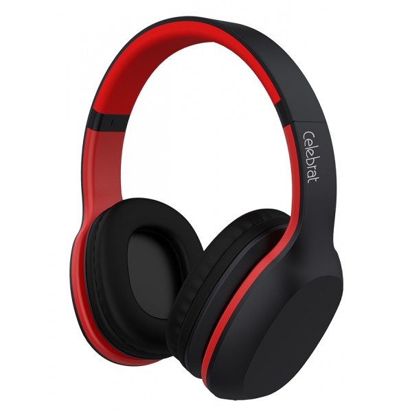 CELEBRAT Bluetooth headphones A18-BKRD, wireless & wired, μαύρο-κόκκινο - Ακουστικά - Bluetooth