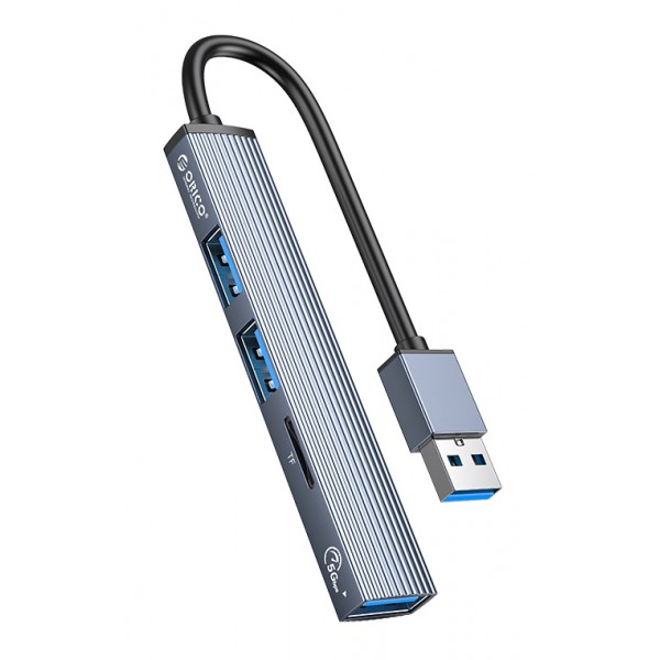 ORICO USB hub AH-A12F, 3x USB θύρες, Micro SD θύρα, γκρι - ORICO