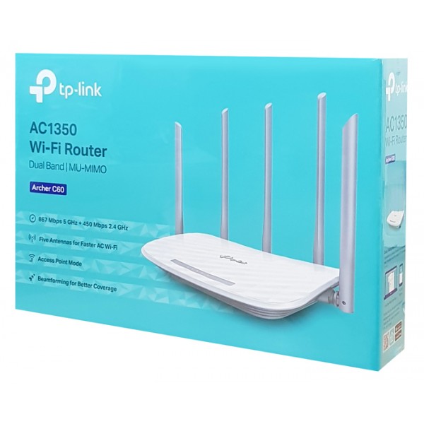 TP-LINK Router Archer C60, Wi-Fi 1350Mbps AC1350, Dual Band, Ver. 3.0