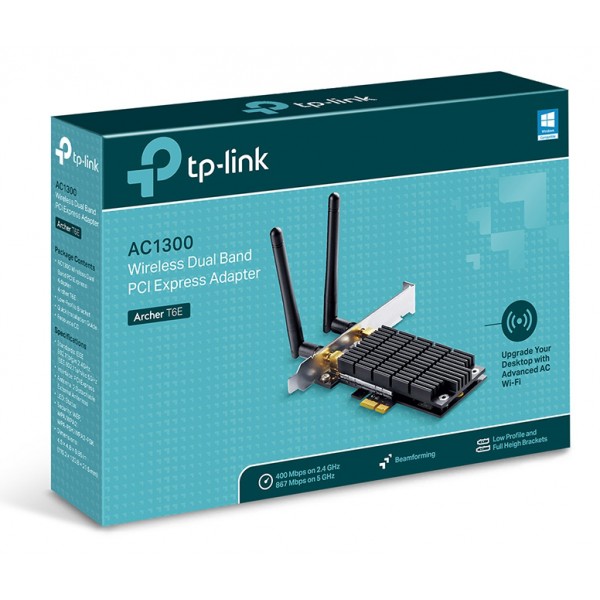 TP-LINK Wireless PCIe Adapter Archer T6E, AC1300, dual band, Ver. 2.0 - tp-link