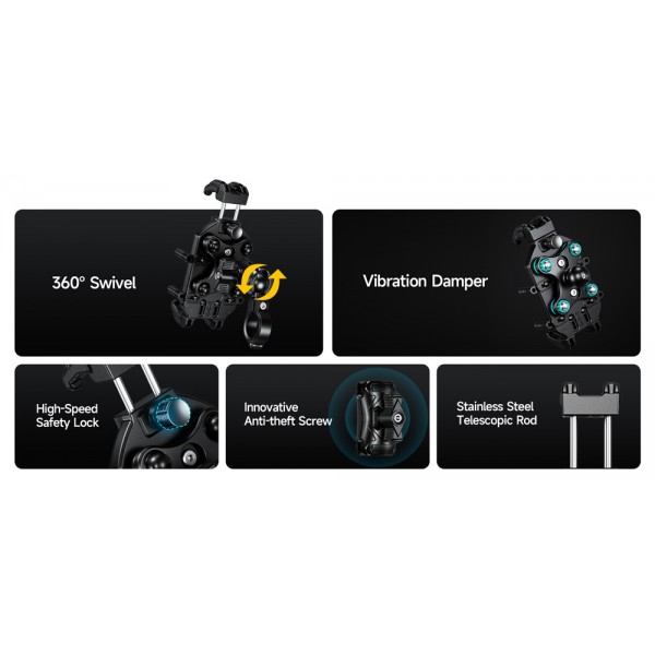 ULEFONE βάση ποδηλάτου για smartphone Armor Mount Pro, μαύρη - 
