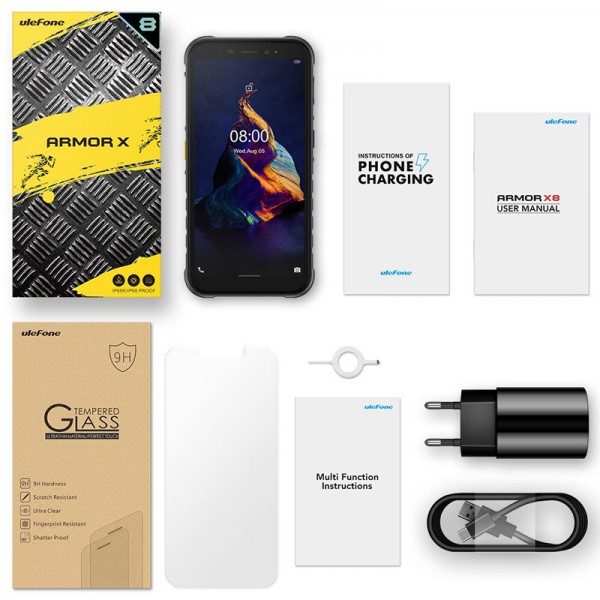 ULEFONE Smartphone Armor X8, IP68/IP69K, 5.7", 4/64GB, 5080mAh, μαύρο