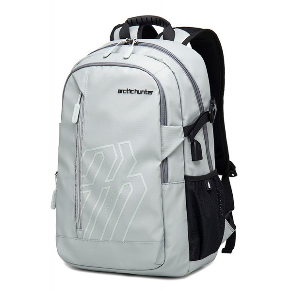 ARCTIC HUNTER τσάντα πλάτης B00387 με θήκη laptop 15.6", 26L, USB, γκρι - ARCTIC HUNTER