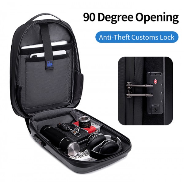 ARCTIC HUNTER τσάντα πλάτης B00487 θήκη laptop 15.6", λουκέτο TSA, μαύρη - Σπίτι & Gadgets