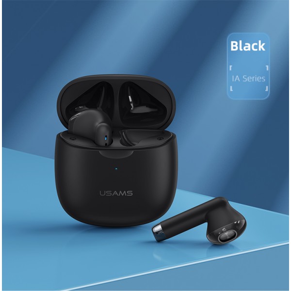 USAMS earphones IA04 με θήκη φόρτισης, True Wireless, μαύρα - Ακουστικά - Bluetooth