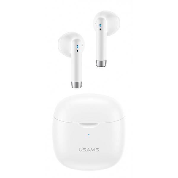 USAMS earphones IA04 με θήκη φόρτισης, True Wireless, λευκά - Ακουστικά - Bluetooth