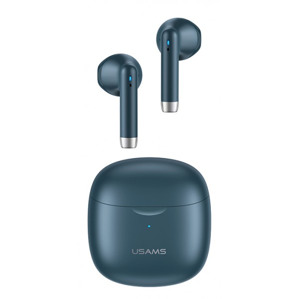 USAMS earphones IA04 με θήκη φόρτισης, True Wireless, μπλε - Ακουστικά - Bluetooth