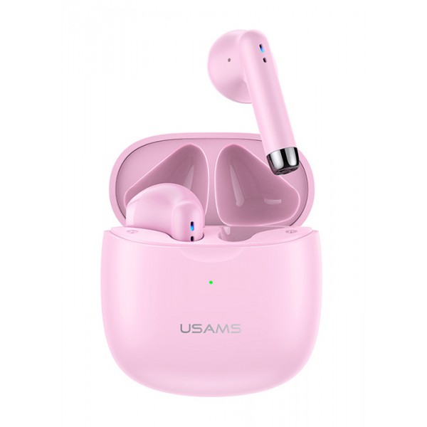 USAMS earphones IA04 με θήκη φόρτισης, True Wireless, ροζ - Ακουστικά - Bluetooth