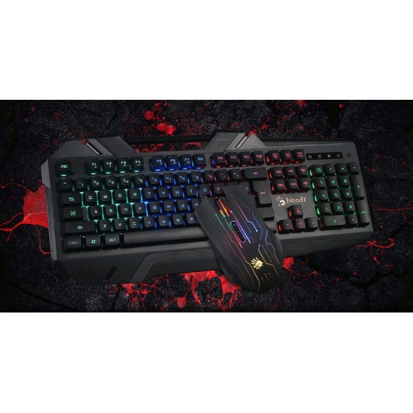 BLOODY set ποντίκι & πληκτρολόγιο BLD-B2500, ενσύρματα, 4000Cpi, μαύρο