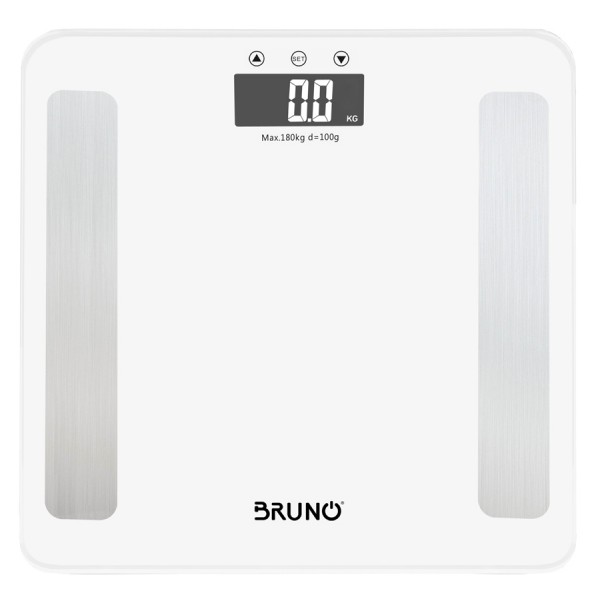 BRUNO ψηφιακή ζυγαριά με λιπομετρητή BRN-0057, έως 180kg, λευκή - Οικιακές Συσκευές