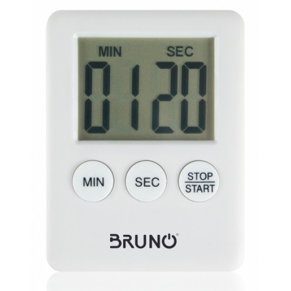 BRUNO χρονόμετρο & αντίστροφη μέτρηση BRN-0063, LCD, με μαγνήτη, λευκό - BRUNO