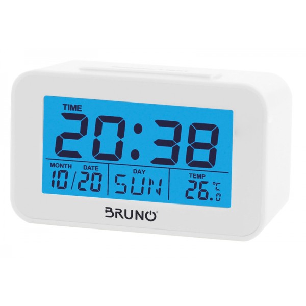 BRUNO ξυπνητήρι BRN-0129 με μέτρηση θερμοκρασίας, °C & °F, λευκό - Οικιακές Συσκευές