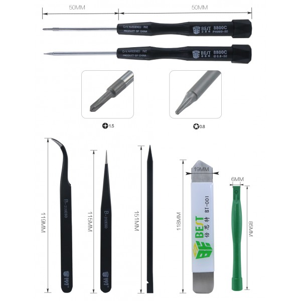 BEST Repair Tool Kit BST-609, για iPhone, 8 τμχ - Σετ Εργαλείων