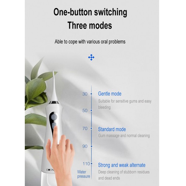DIONE συσκευή καθαρισμού δοντιών C9, με 3 επίπεδα πίεσης, 230ml, λευκή