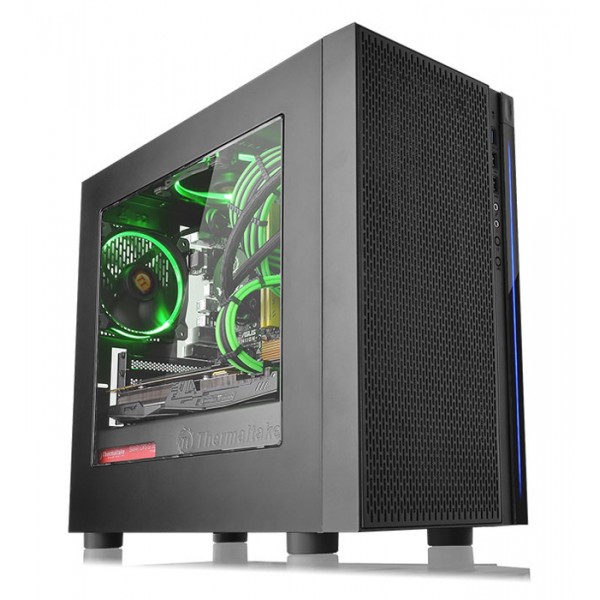 THERMALTAKE PC case micro tower Versa H18, 398x205x439mm, 1x fan, μαύρο - PC & Αναβάθμιση