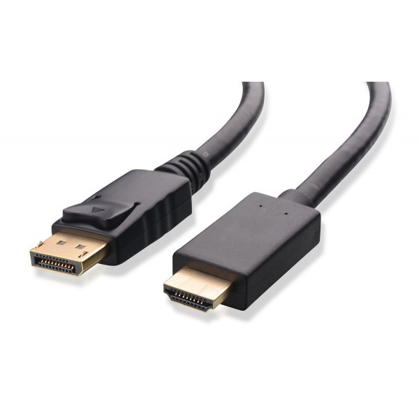POWERTECH καλώδιο DisplayPort σε HDMI CAB-DP028, 1080p, CCS, 3m, μαύρο - Εικόνα