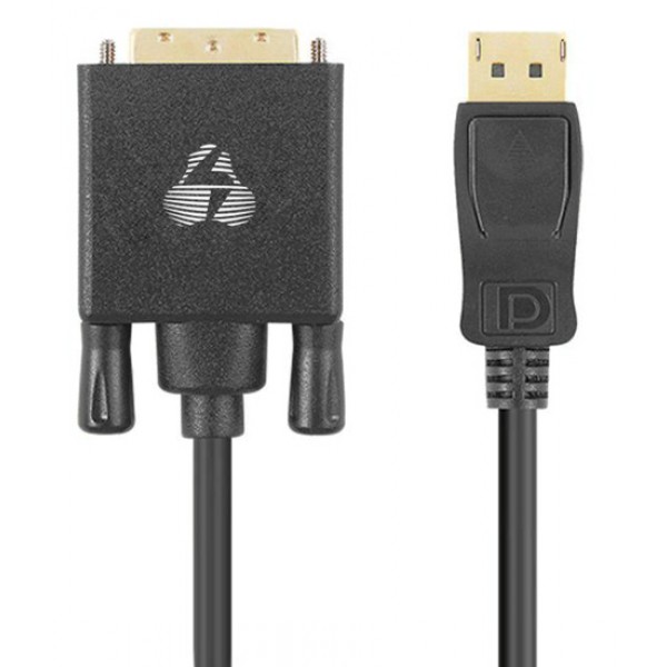 POWERTECH καλώδιο DisplayPort σε DVI CAB-DP057, 1080p 1.8m, μαύρο - Εικόνα