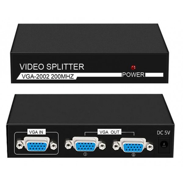 POWERTECH VGA splitter CAB-G031, 1 σε 2 συσκευές, 1920x1440px, 200MHz - KVM - Splitter - Switch