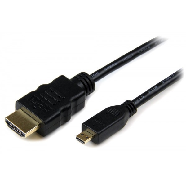 POWERTECH καλώδιο HDMI σε HDMI Micro CAB-H007, με Ethernet, 1.5m, μαύρο - Εικόνα