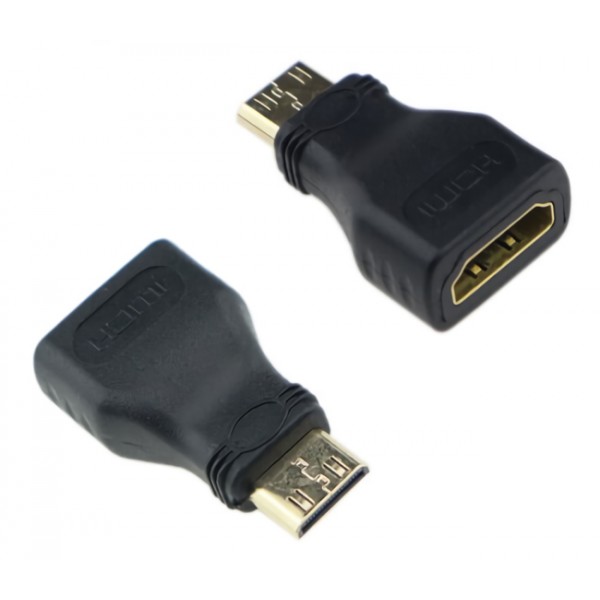POWERTECH αντάπτορας HDMI Mini αρσενικό σε HDMI θηλυκό CAB-H025, μαύρος - Εικόνα