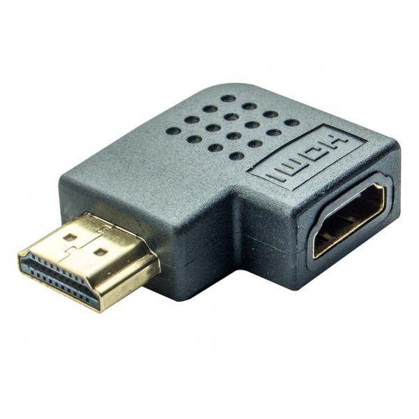 POWERTECH αντάπτορας HDMI CAB-H037, γωνιακός, 90° right, μαύρος - Powertech