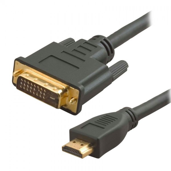 POWERTECH καλώδιο HDMI σε DVI 24+1 CAB-H046, Dual Link, 10m, μαύρο - Εικόνα