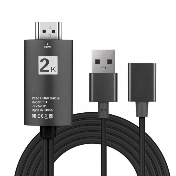 POWERTECH Καλώδιο USB (F) σε HDMI CAB-H080 με USB τροφοδοσία, 1m, μαύρο - USB