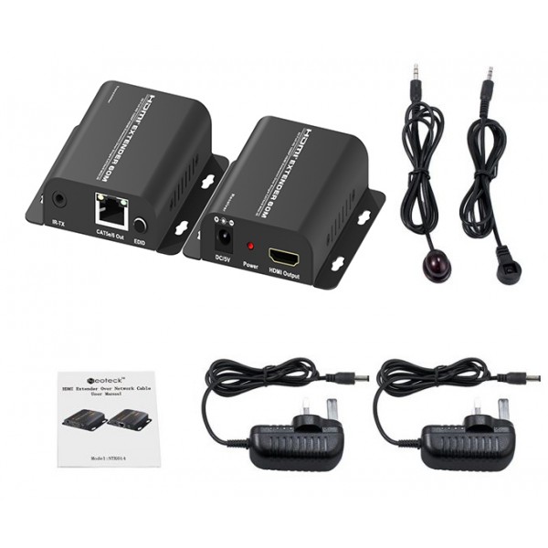 POWERTECH HDMI Video Extender CAB-H114, UTP cat5e/6, Full HD, 3D, IR - Εικόνα