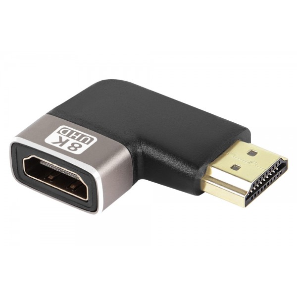 POWERTECH αντάπτορας HDMI 2.1 CAB-H157, 8K/60Hz, γωνιακός, μαύρος - Powertech