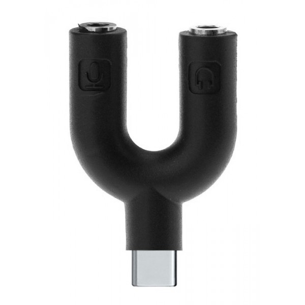 POWERTECH αντάπτορας USB Type-C σε 2x 3.5mm CAB-J052, μαύρος - Powertech