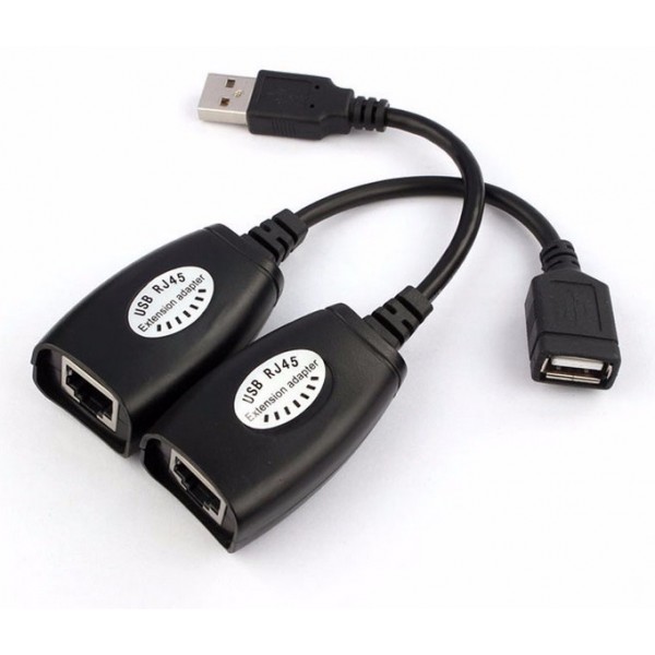POWERTECH αντάπτορας CAT 5/5a/6 σε USB CAB-N098, μαύρος - USB
