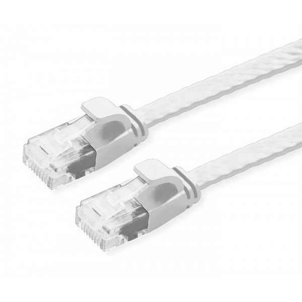 POWERTECH καλώδιο δικτύου CAB-N335, flat, Cat 6a U/UTP, 25cm, λευκό - Powertech