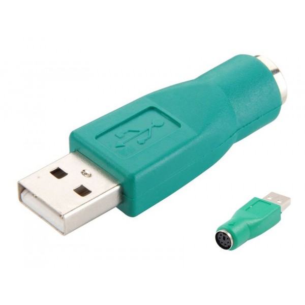 POWERTECH αντάπτορας USB 2.0 αρσενικό σε PS2 θηλυκό CAB-U020, πράσινος - Powertech