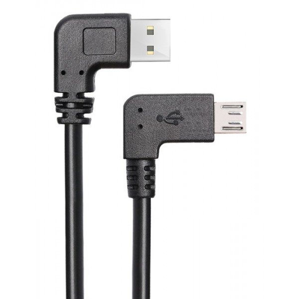 POWERTECH Καλώδιο USB σε USB Micro-B CAB-U132, 90°, Dual Easy USB, 0.5m - USB