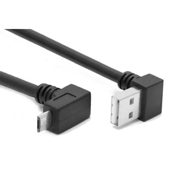 POWERTECH Καλώδιο USB σε USB Micro-B CAB-U136, 90°, Dual Easy USB, 0.5m - USB
